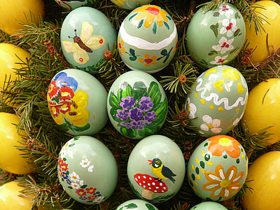Pääsiäismuna, Pääsiäinen, maali, Pääsiäismuna maalaus, pääsiäismunia, muna, maalaus