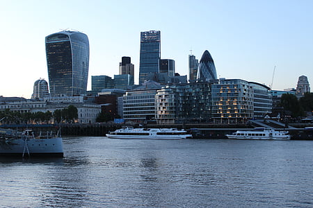 London, skyline, England, Storbritannien, floden, arkitektur, Themsen