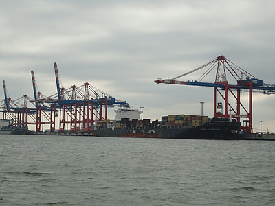 Wilhelmshaven, Mar del norte, JadeWeserPort, Puerto, mar, instalación portuaria