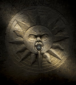 source, cano, water, sun, jet, monument, spain