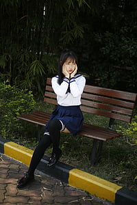 model, Shenzhen Polytechnickej, dobrú fotku, žena, študent, mladý, škola