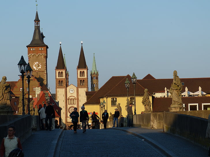 Würzburg, Bayern, schweiziska franc, Tyskland, kyrkan, byggnad, historiskt sett