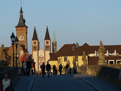 Würzburg, Bayern, sveitserfranc, Tyskland, kirke, bygge, historisk