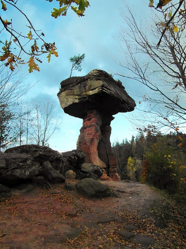 quỷ bàn, Pfalz, Cát đá, đá sa thạch, mùa thu, đi bộ đường dài, Rock