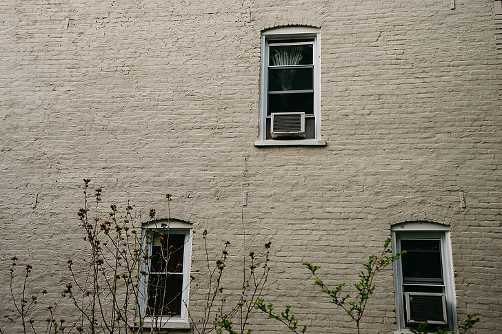 tijolos, parede, Windows