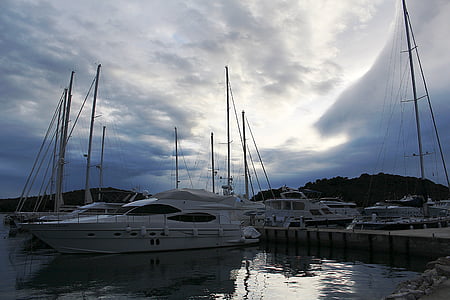 hamn, Yacht, motorbåt, Yachts, Marina