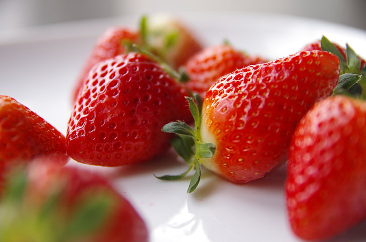 maasikas, puu, värske, värskuse, punane, toidu, küps