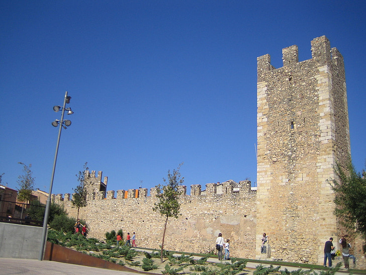 Montblanc, Katalonia, Catalunya, Wieża, średniowieczny, Zamek, Twierdza
