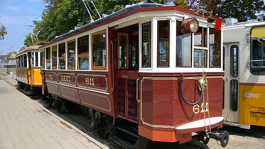 ajaloolise trammiga, trammi, Budapest, retro trammi, Ungari, endine transpordi, universaal