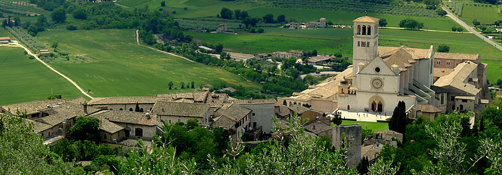 Assisi, maastik, San francesco, Basilica, Francis, Panorama, katoliku