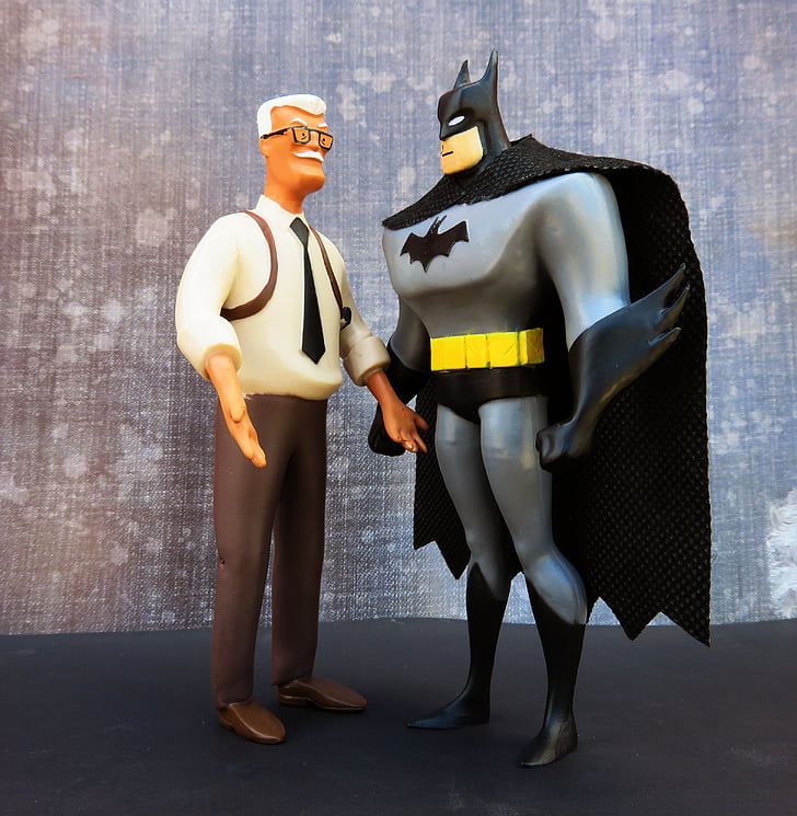 Batman, kommissær gordon, superhelte, tegneserier, styrke, stærk, kostume