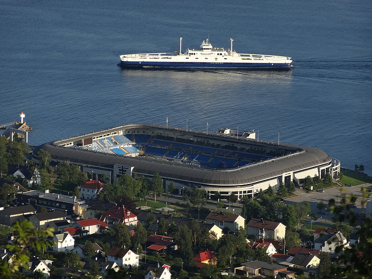 τοπίο, με την καλύτερη θέα, γήπεδο ποδοσφαίρου, κρουαζιέρα, στη θάλασσα, Νορβηγία