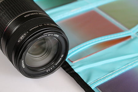 lēcas, kameras objektīvs, beidzis krāsu filtri, foto piederumi