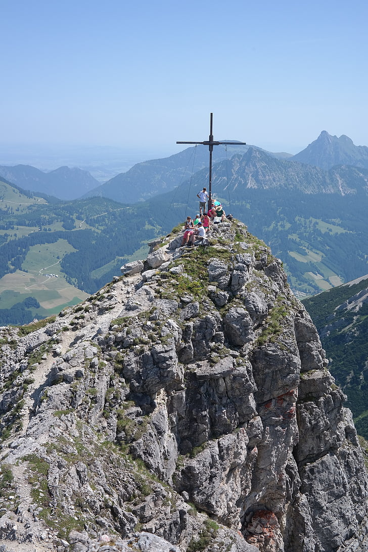 Ponten, toppmötet, Summit cross, Mountain, Allgäualperna, Alpin, bergen