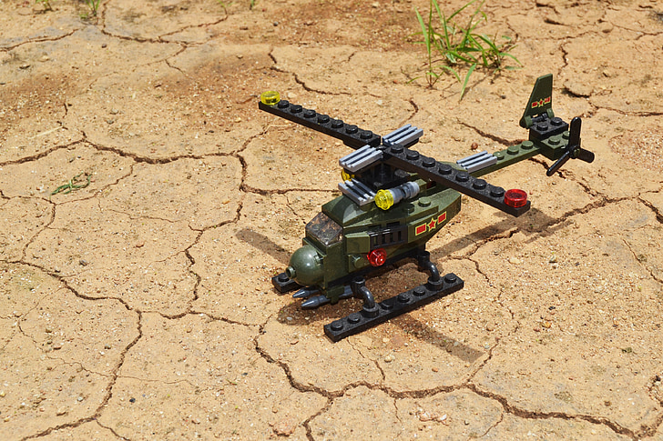 Lego, brinquedos, crianças, aviões, helicóptero, minatur
