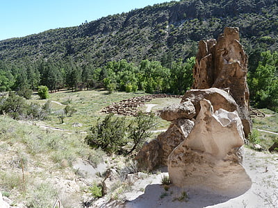 Bandelier, nationale, monument, sten, natur, New mexico, USA