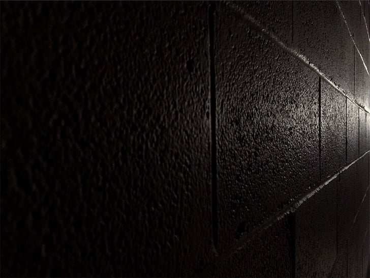 melna, betons, bruģis, sienas, tumša, naktī, ar faktūru