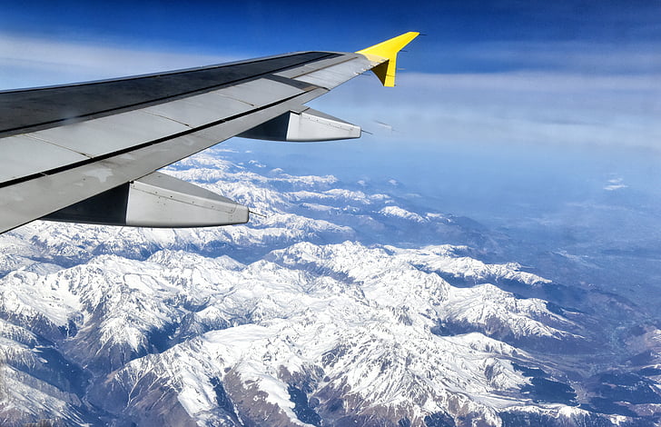 vliegtuigen, Pyrénées, Bergen, sneeuw, besneeuwde, hooggebergte