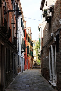 Venècia, edifici, carreró, Venezia, Itàlia, carrer, arquitectura