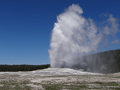 um gêiser, Yellowstone, Parque Nacional, Estados Unidos da América, quente, vulcânica, Parque Nacional de Yellowstone