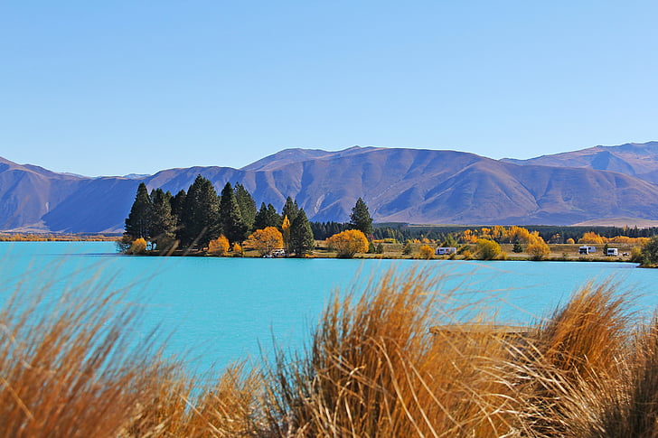 turquoise, réservoir, Lac, incroyable, belle, Scenic, montagne