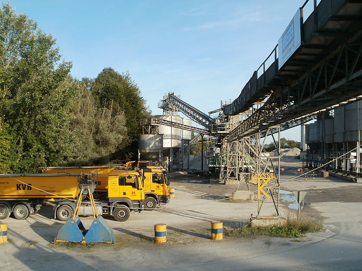 kerikil, tambang, tanaman, Rheinhausen, industri, peralatan, Mesin