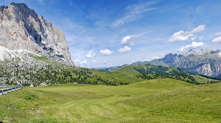 bergen, naturen, landskap, Rock, Dolomiterna, Sella oket, Panorama