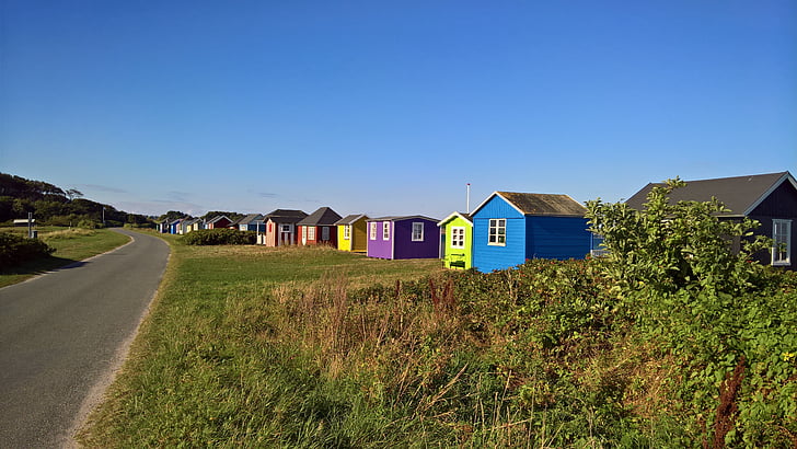 Παραθαλάσσια κατοικία, παραθεριστικές κατοικίες, Ærø, Δανία, χρώμα