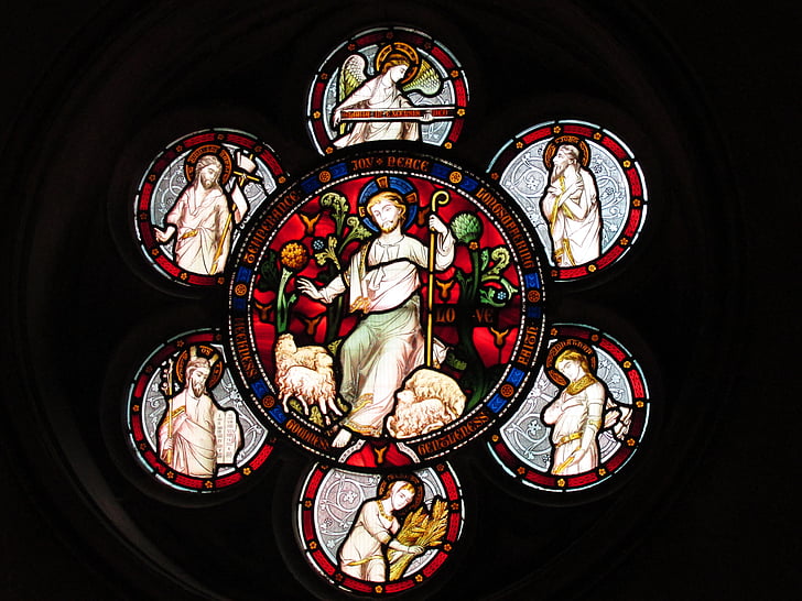 church, stained glass window, history