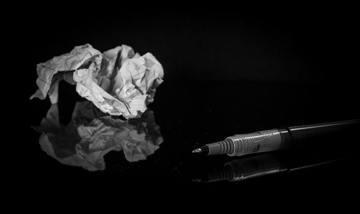 crumpled paper, paper, pen, trash, narcotic, healthcare and medicine, addiction