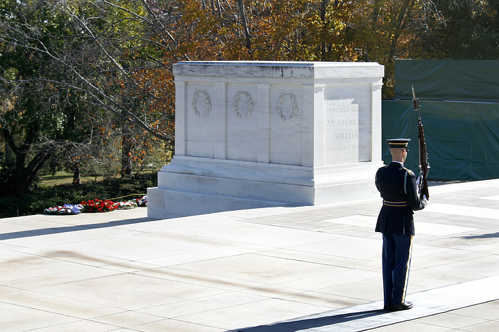 Arlington, Arlington national cemetery, graven, den ukjente soldaten grav, graven til ukjente, Virginia, graven vakt