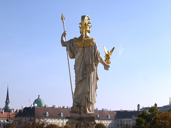 Виена, Палада-athene фонтан, парламент, Атина Палада, фонтан, theopil Хансен, мъдростта