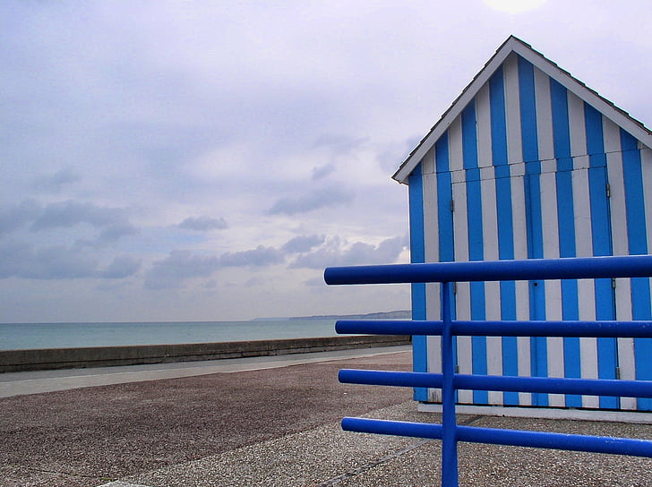 blue, stripes, sea, sky, composition, handle