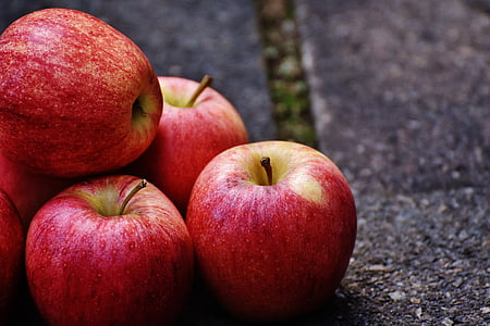 ābolu, sarkana, garšīgi, augļi, Nogatavojies, sarkans ābols, Frisch