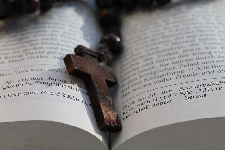 book, bible, cross, rosary, christianity, the holy book, religion