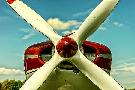 propeller, flygplan, propellerplan, gamla, Flyer, fluga, motorn