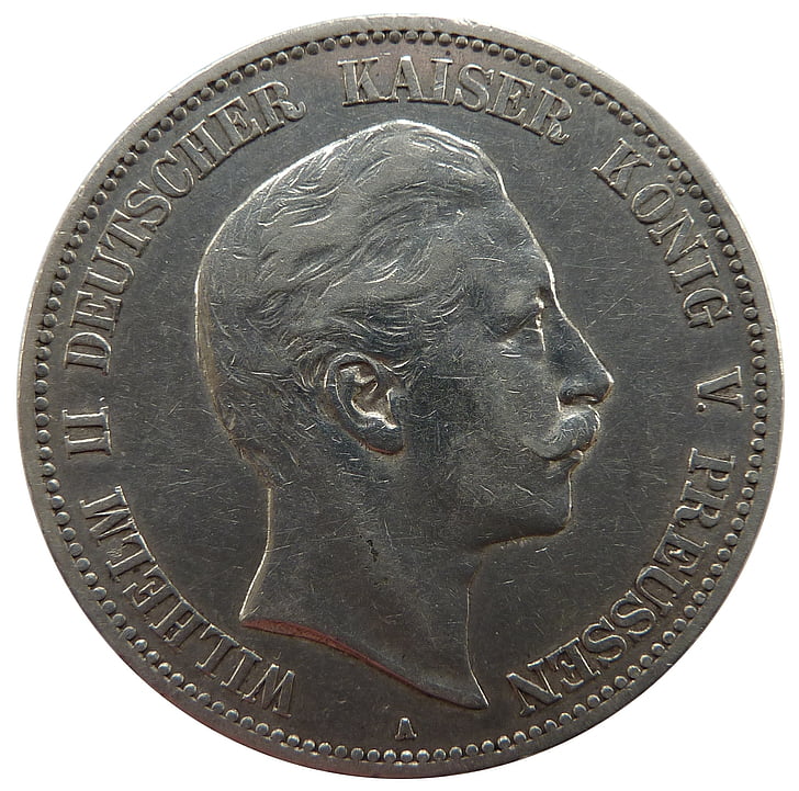 Mark, Prusija, Wilhelm, kovanec, valute, Numizmatika, Spominska