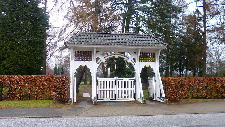 vecchio paese, cancello di legno, Cimitero, obiettivo, ingresso, Parco