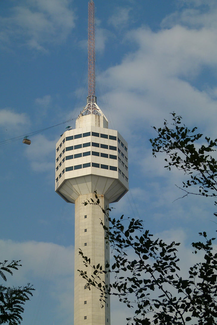 tower, radio tower, high, tv tower, building, transmission tower, restaurant