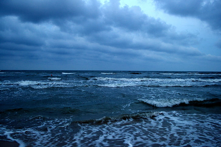 море, Чорне море, Буря, хмари, чорний, води, Природа