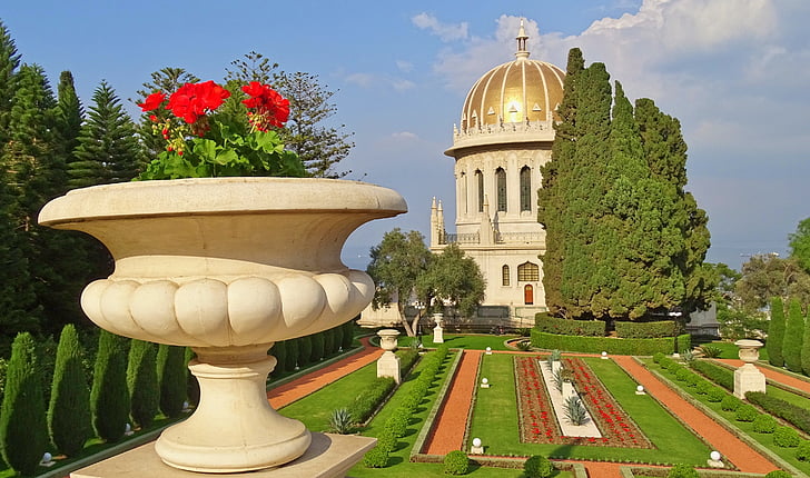 Israel, Haifa, Bahá ' í tro, Bahá ' í weltzentrum, altare, Bahá ' í tro trädgård, arkitektur