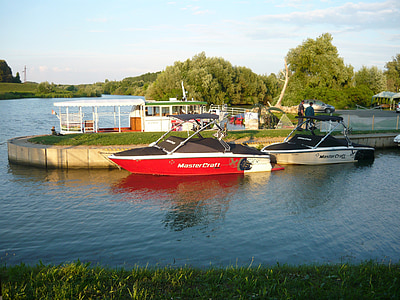 Hungría, szanazug, Fehér-körös, Fekete-körös, barco, rojo, barco de pesca