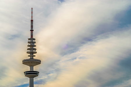 Hamburg, TV Kulesi, Almanya, gökyüzü, radyo kulesi, Şehir, Kule