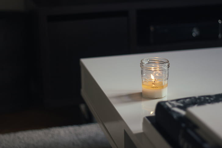 blur, candle, candlelight, close-up, focus, table