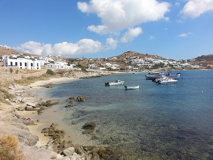 Mykonos, Grækenland, ferie, havet, Beach, kystlinje, Village