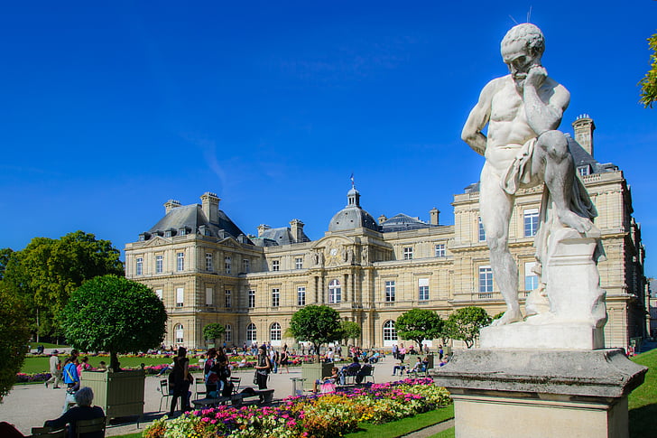 Park, Castle, Jardin du luxembourg, Párizs, Franciaország, történelmi, építészet