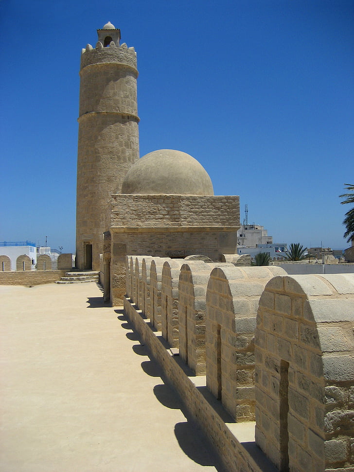 Ribat, Sousse, fästning, Tunisien, tornet, Cupola, väggen