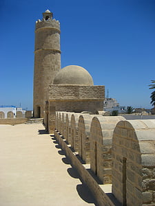 Ribat, Sousse, forteresse, Tunisie, tour, coupole, mur