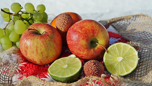frutta, Apple, mandarino, sano, Deco, frutta, cibo