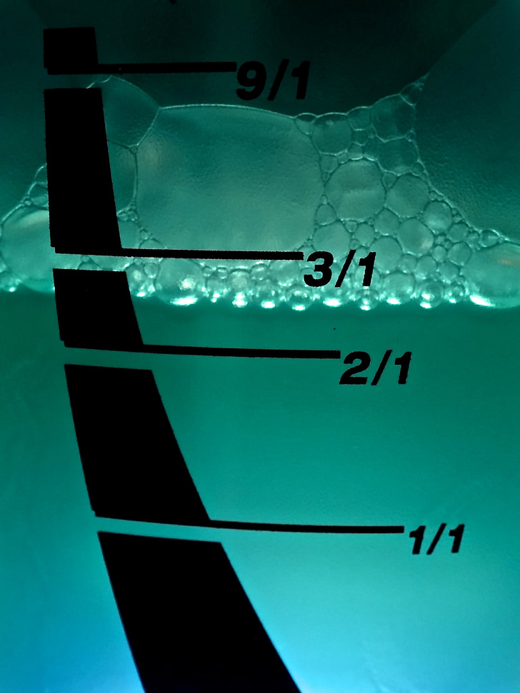 water level indicator, liquid, ad, water bubbles, foam, green